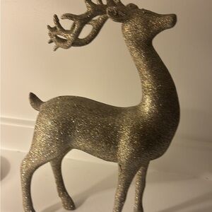 Glitter Darker Silver Deer 12” tall